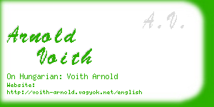 arnold voith business card